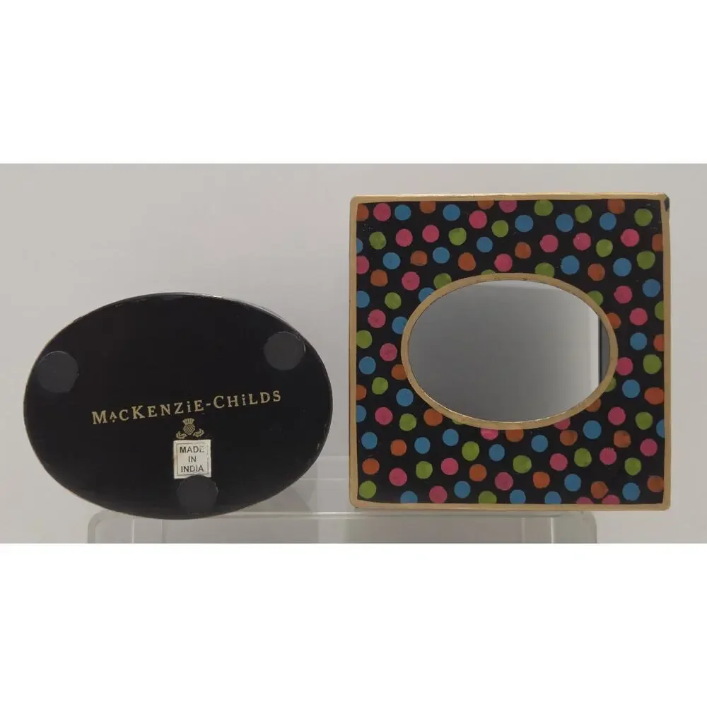 Mackenzie Childs Trampoline Boutique Set Tissue Box/Trinket Tray/ Cotton Box Set
